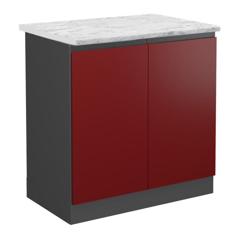 foto del prodotto mobile lavello cucina r line, rosso, 80 cm pl marmo vicco