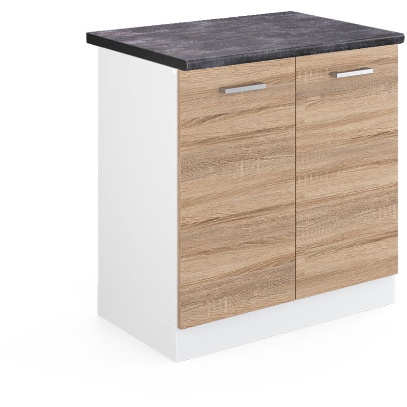 foto del prodotto mobile lavello cucina r line, sonoma, 80 cm , pl antracite vicco