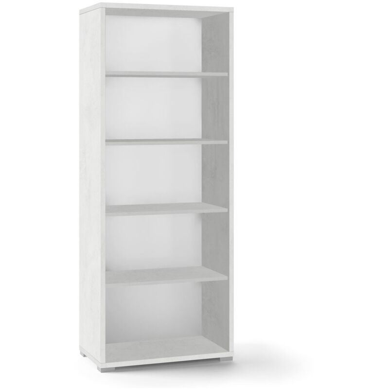 foto del prodotto mobile libreria alta 200 ossido bianco ripiani ufficio scaffale bambini moderna