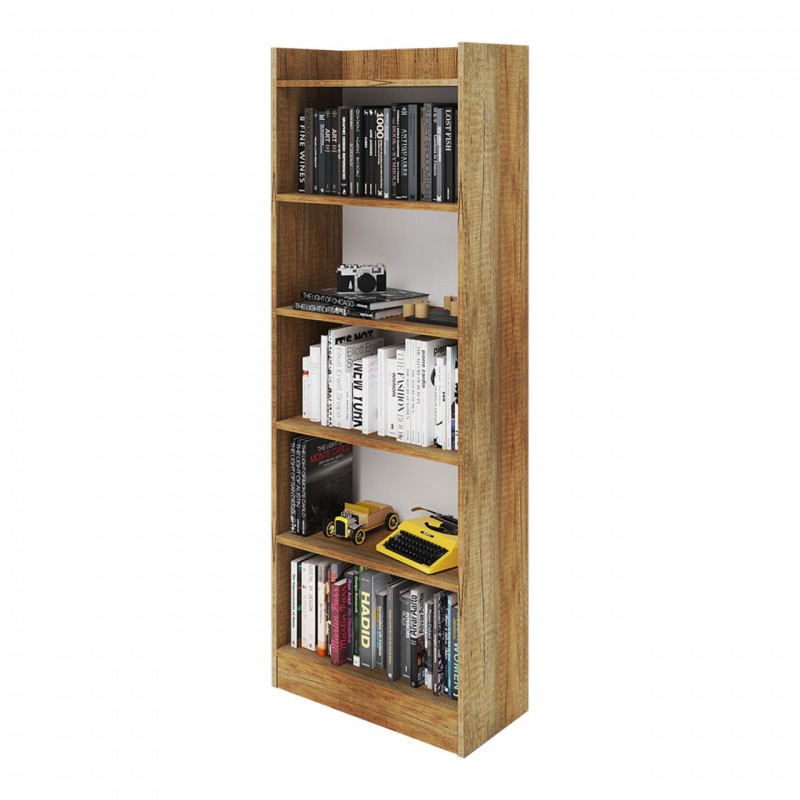 foto del prodotto mobile libreria colore noce country 6 ripiani h. 180x64x29 cm alessia 