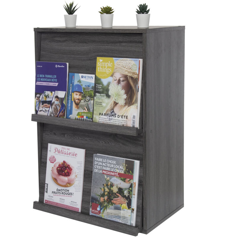 foto del prodotto mobile, libreria, scaffale portaoggetti, 2 ante pieghevoli, design, solido, moderno, multiuso, ufficio, camera da letto, soggiorno, flap rack chr 2,