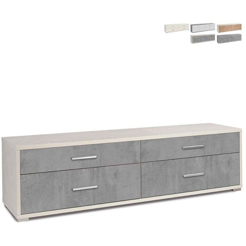 foto del prodotto mobile madia 4 cassetti h50 l179 p47 cm struttura bianco ossido frontali cemento db805k sarmog - sarmog