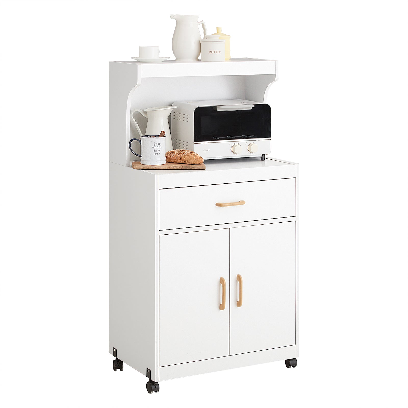 foto del prodotto mobile microonde credenza cucina con route, bianco, fsb12-w
