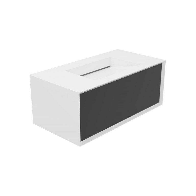 foto del prodotto mobile milano con lavabo cm. 100x52 nero di ceramica gsg