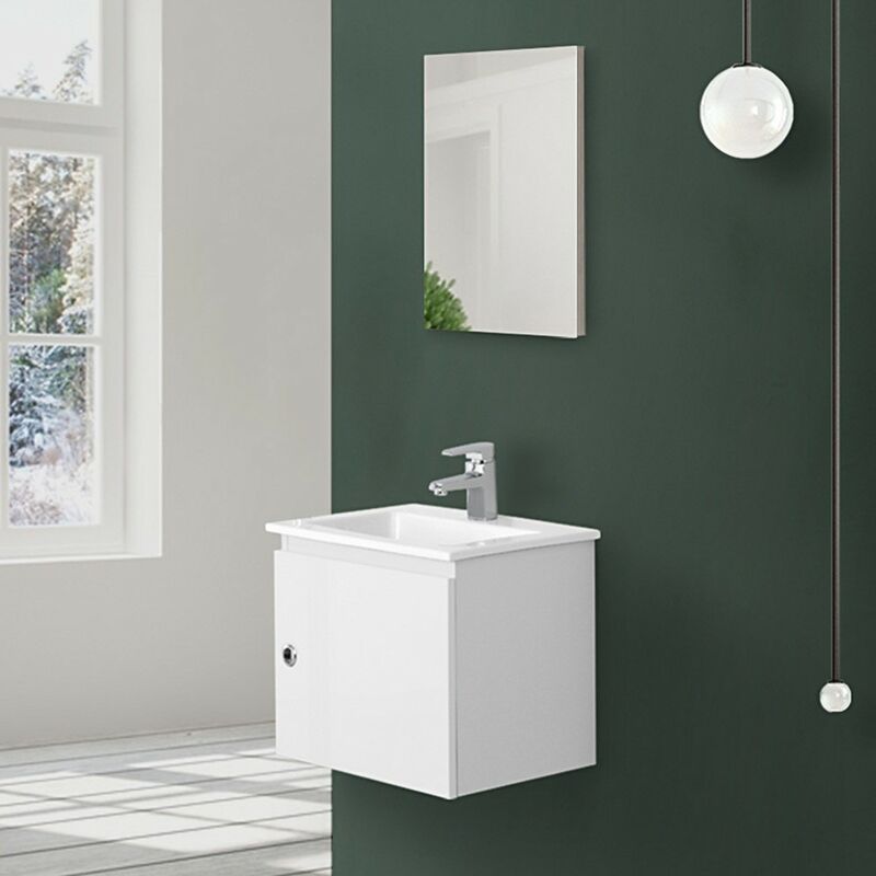 foto del prodotto mobile moderno salvaspazio bianco laccato 50x36,5 cm con anta