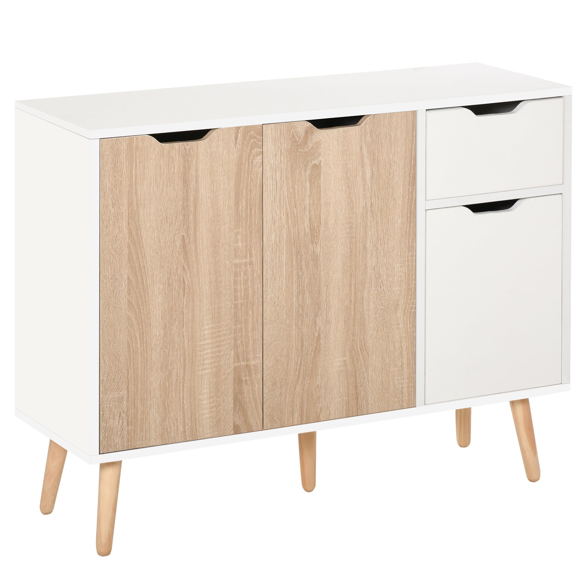 foto del prodotto mobile multiuso 1 cassetto 3 ante 90x30x72 cm in legno color legno