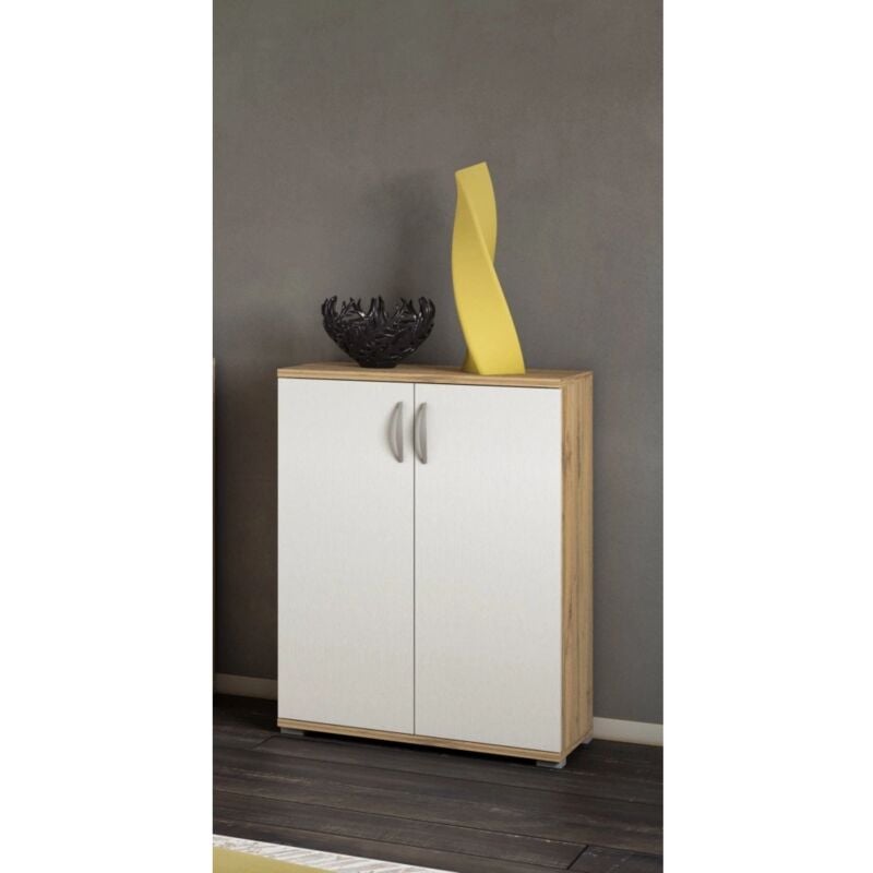 foto del prodotto mobile multiuso 2 ante londra 01 rovere bianco, 60x35x83 cm