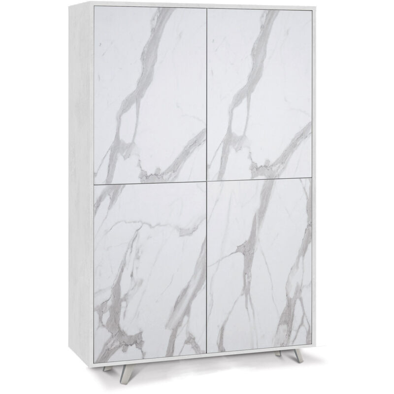 foto del prodotto mobile multiuso 4 ante 107x169x41 cm ossido bianco marmo calacatta