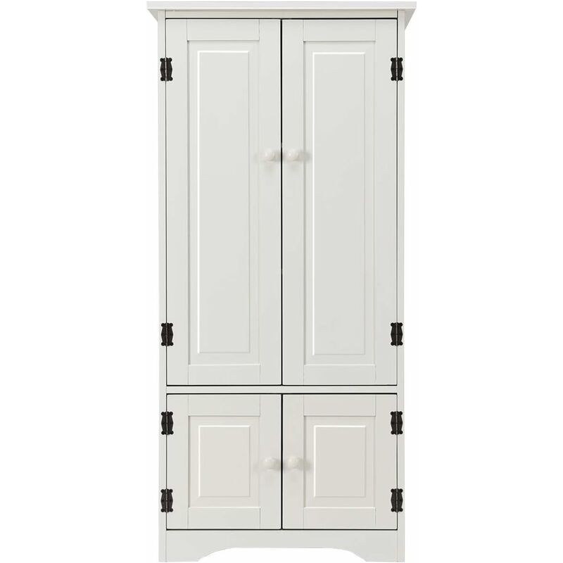 foto del prodotto mobile multiuso, armadio da soggiorno, credenza da cucina in legno, con 4 ripiani, 59 x 32 x 123cm bianco costway