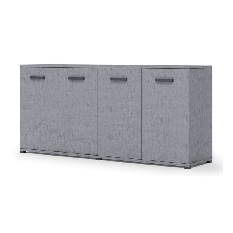 foto del prodotto mobile multiuso da soggiorno grigio cemento in legno nobilitato 180x80x45 cm