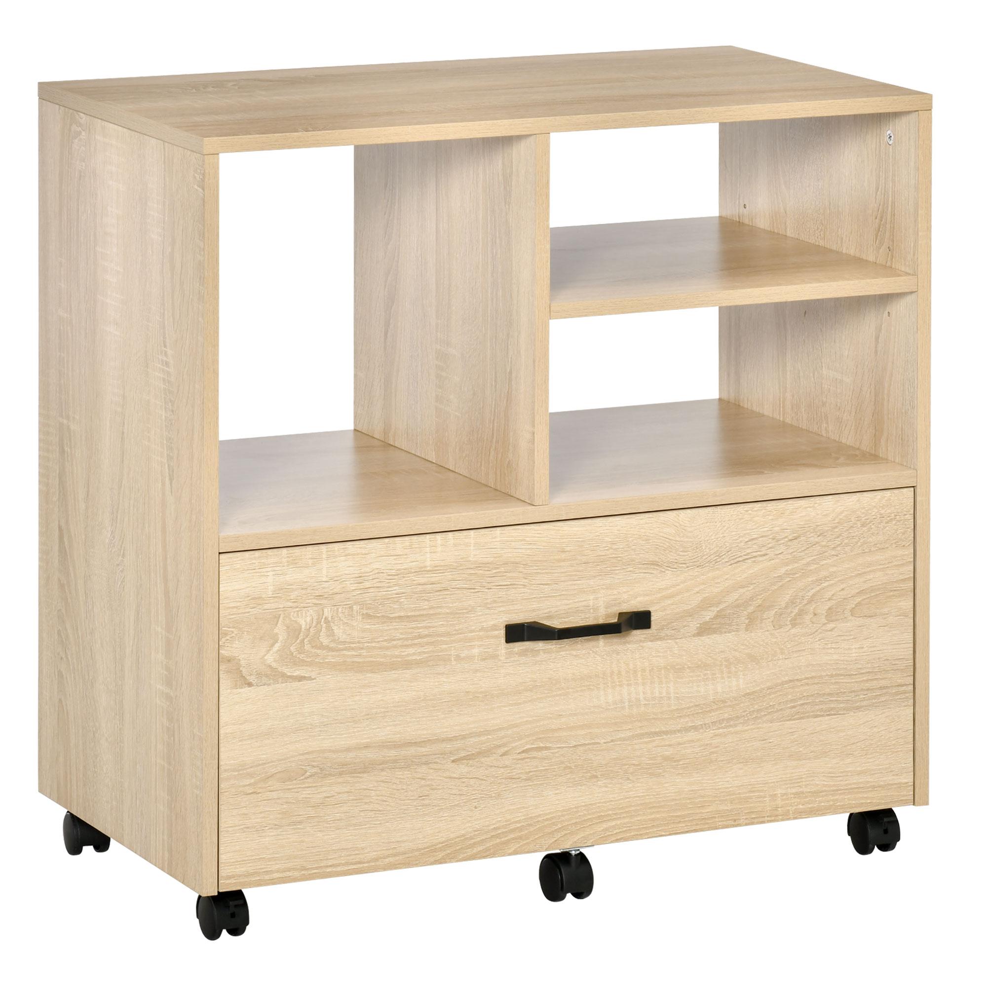 foto del prodotto mobile multiuso da ufficio 77x40x73 cm porta stampante in legno truciolare