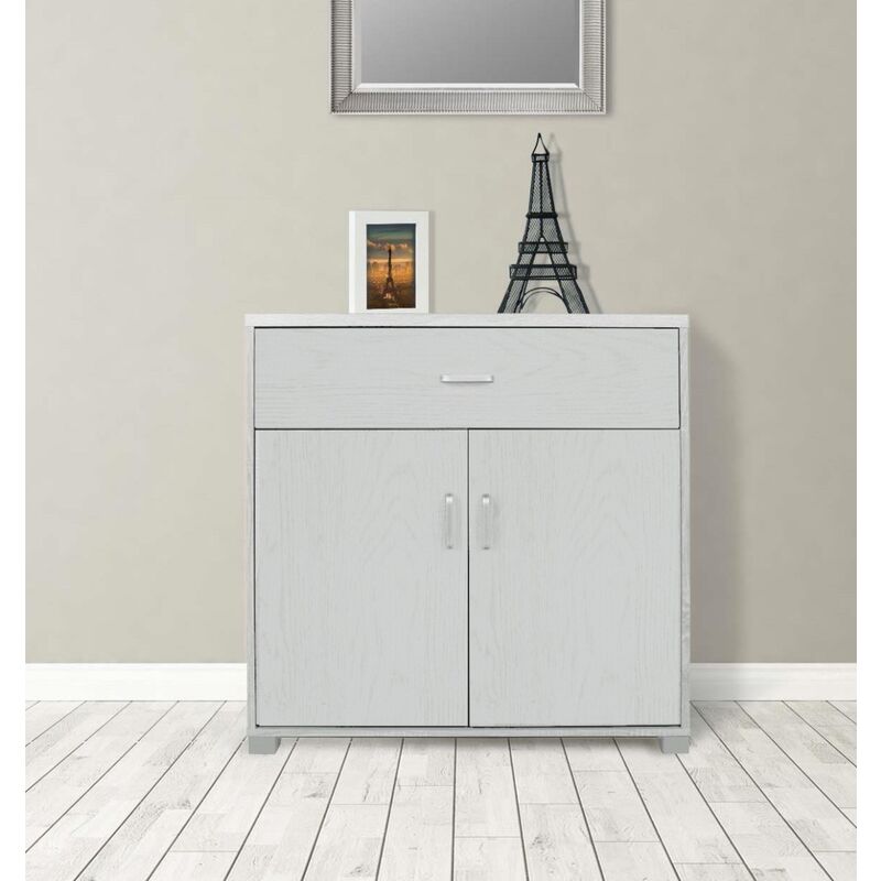 foto del prodotto mobile multiuso in laminato cm 80x40 h. 82.5 rovere sbiancato