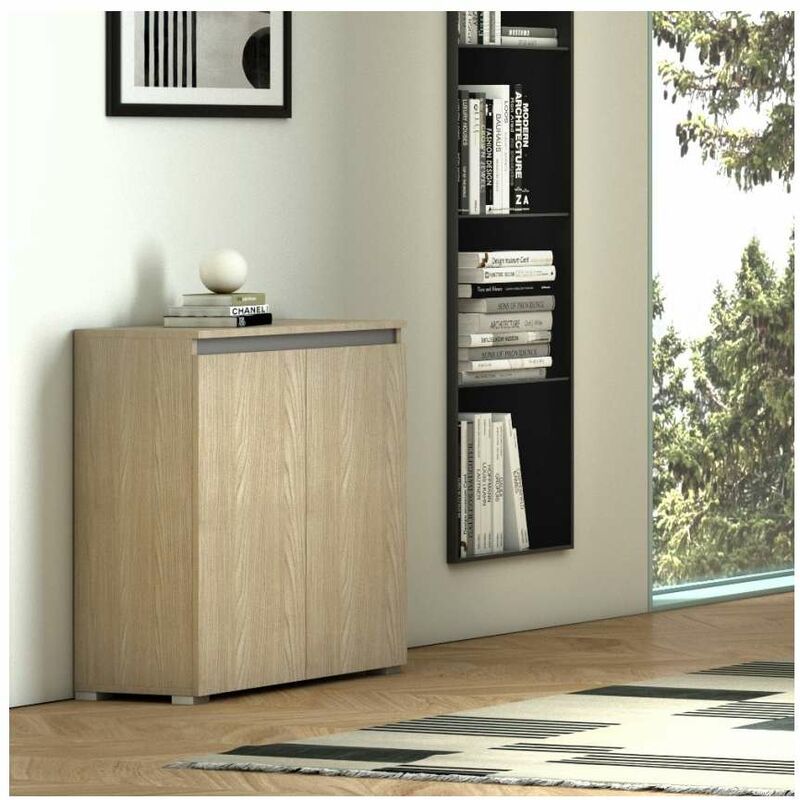 foto del prodotto mobile multiuso olmo 2 ante 3 ripiani regolabili 80x37x102 cm terraneo