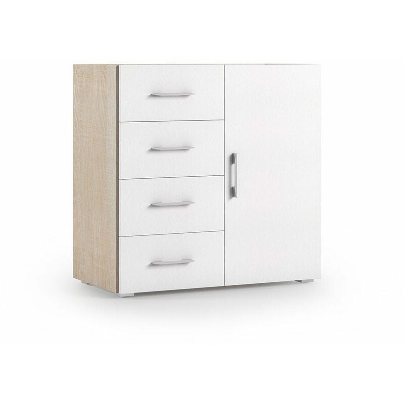 foto del prodotto mobile multiuso rovere con cassetti ed anta bianca