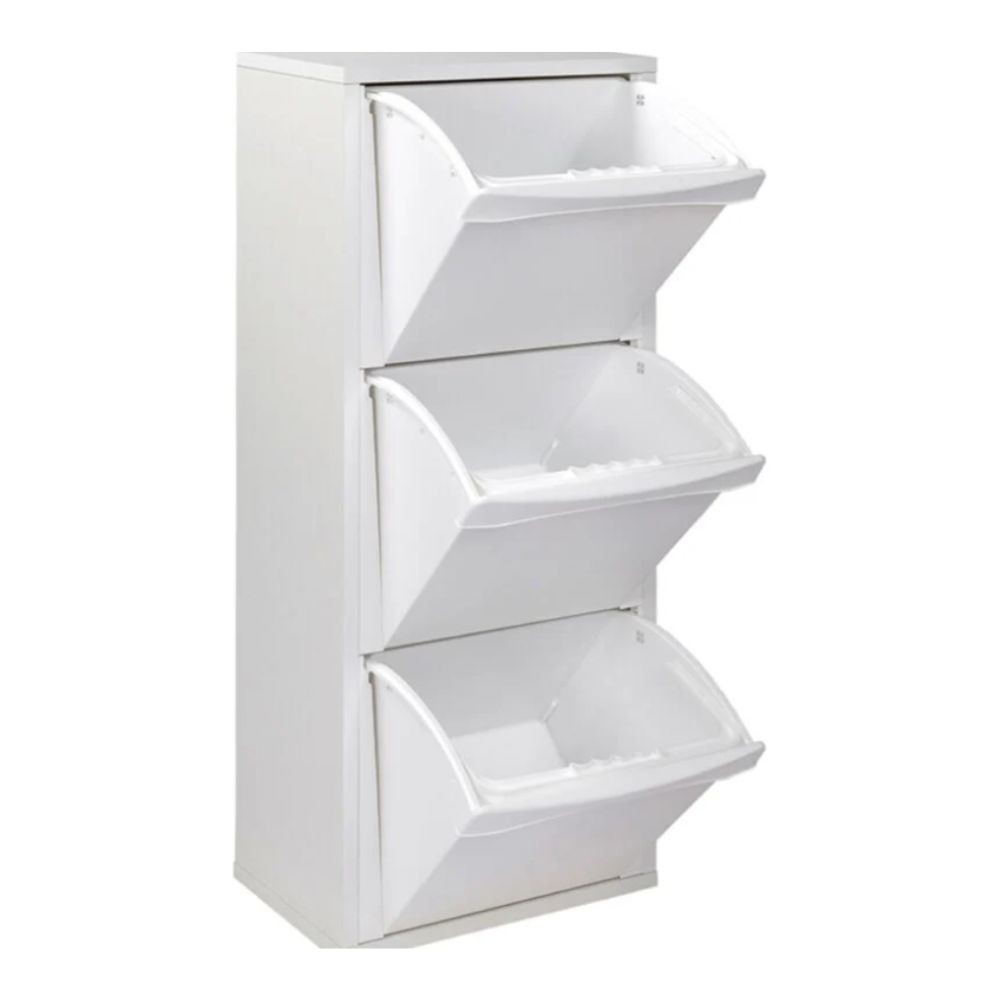 foto del prodotto mobile pattumiera helena bianco 40x25x102h eleganza e funzionalità per la raccolta differenziata