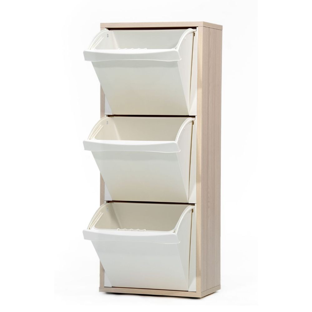 foto del prodotto mobile pattumiera helena olmo 40x25x102h eleganza e funzionalità per la raccolta differenziata