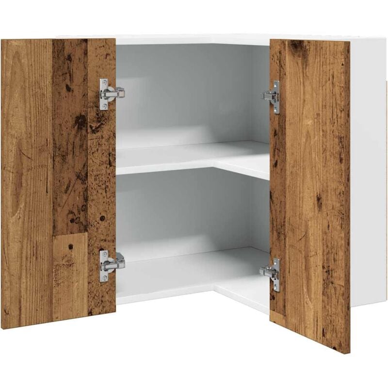 foto del prodotto mobile pensile angolo lyon legno vecchio 57x57x60 vidaxl
