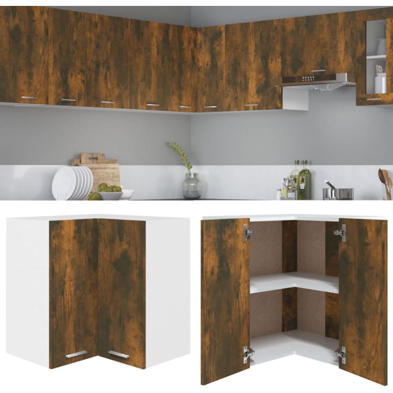 foto del prodotto mobile pensile angolo lyon rovere fumo 57x57x60 cm vidaxl