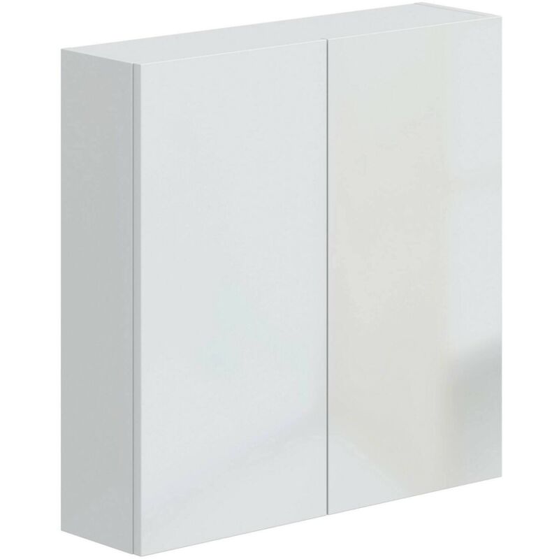 foto del prodotto mobile pensile apollosa, armadietto sospeso, mobiletto a muro, armadio ausiliario multifunzione, 60x16 h60 cm, bianco lucido dmora