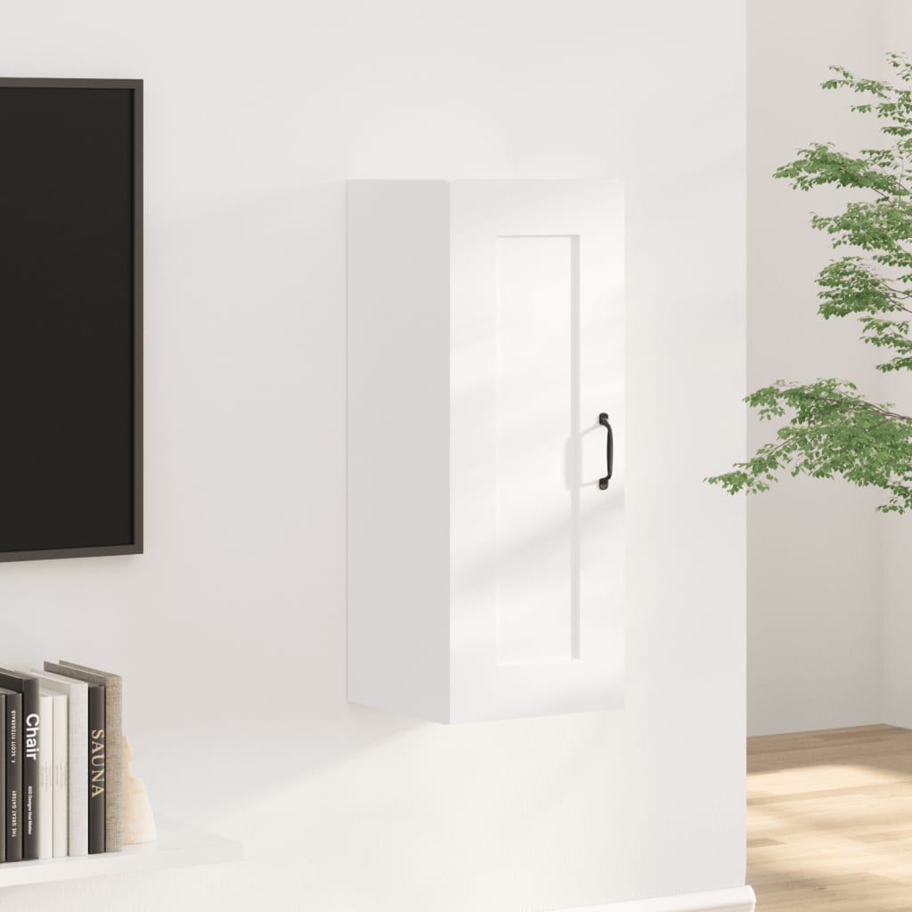 foto del prodotto mobile pensile bianco 35x34x90 cm in legno multistrato cod mxl 50486