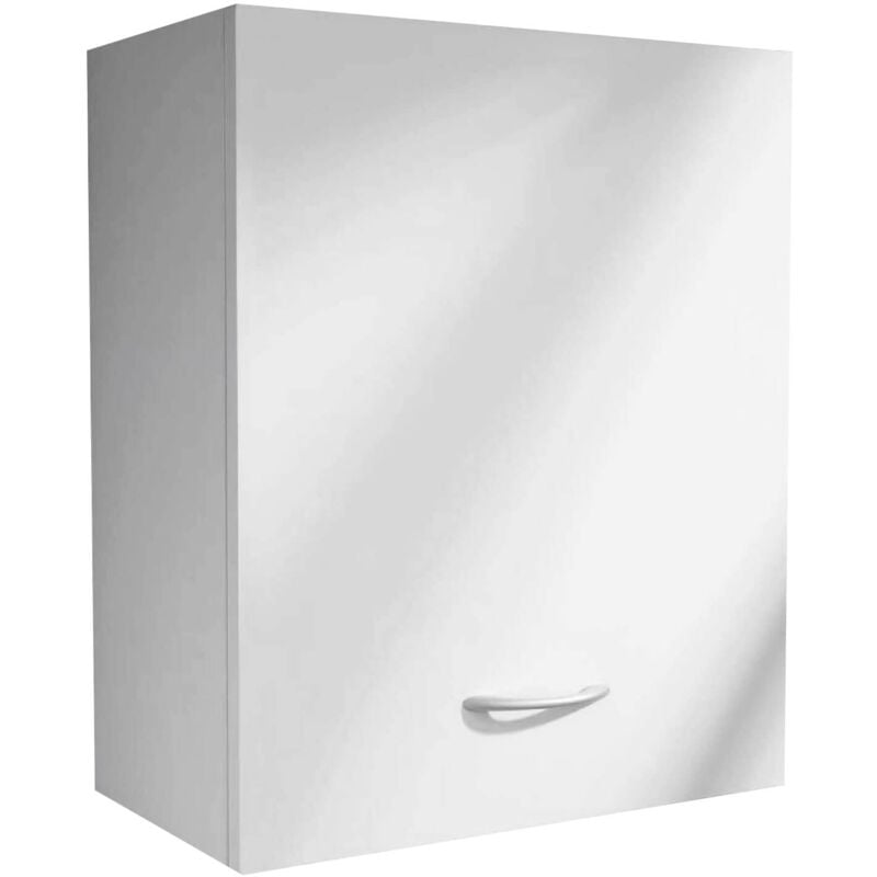 foto del prodotto mobile pensile da bagno 1 anta in nobilitato 48x48 cm apertura sinistra ambrosini perla bianco opaco