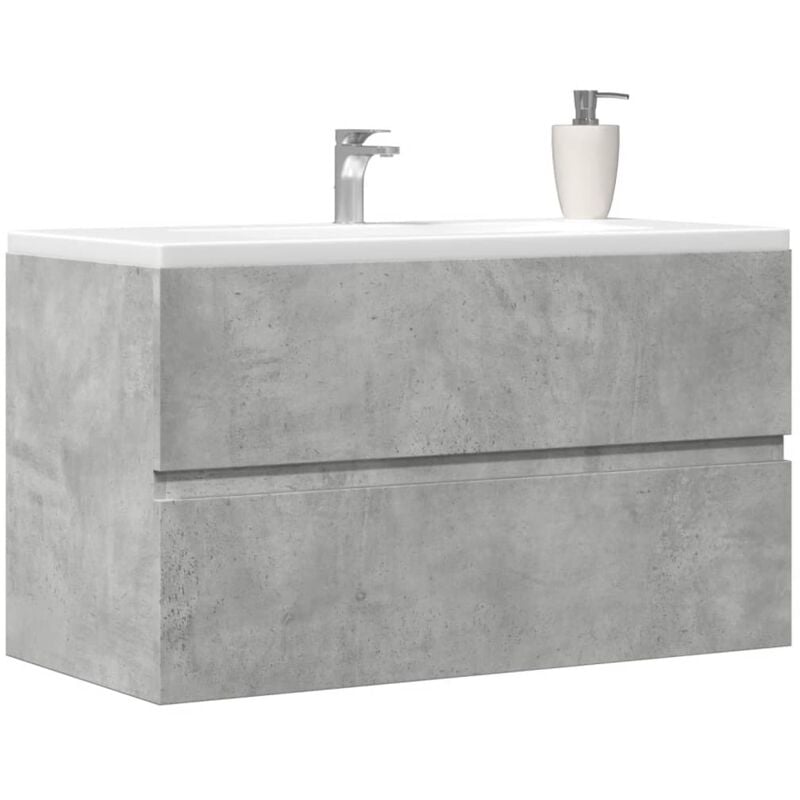 foto del prodotto mobile pensile da bagno grigio cemento 80x38,5x45 cm truciolato vidaxl