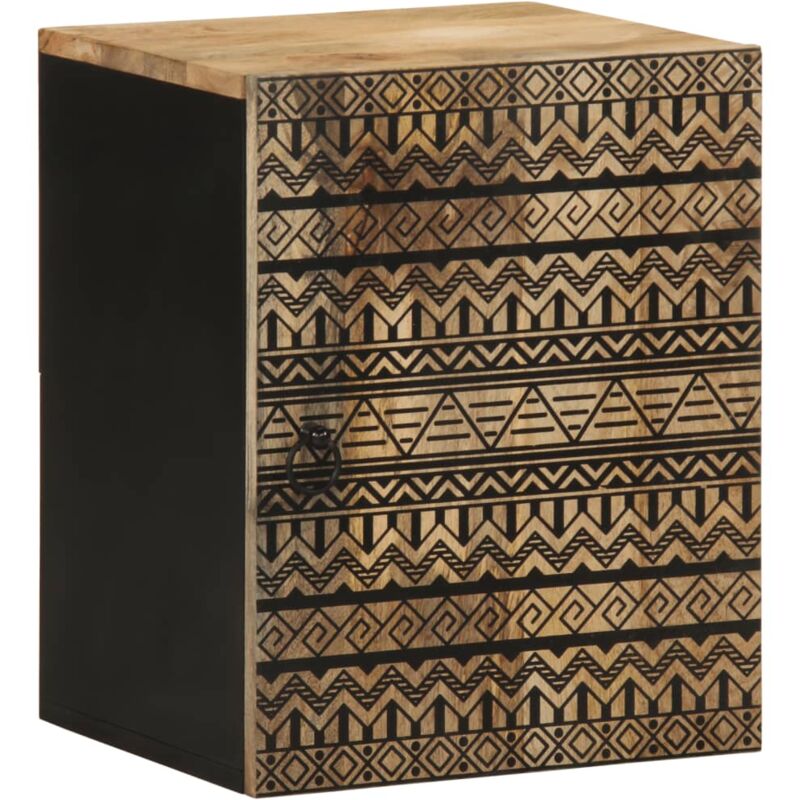 foto del prodotto mobile pensile da bagno nero 38x33,5x48 cm legno massello mango vidaxl