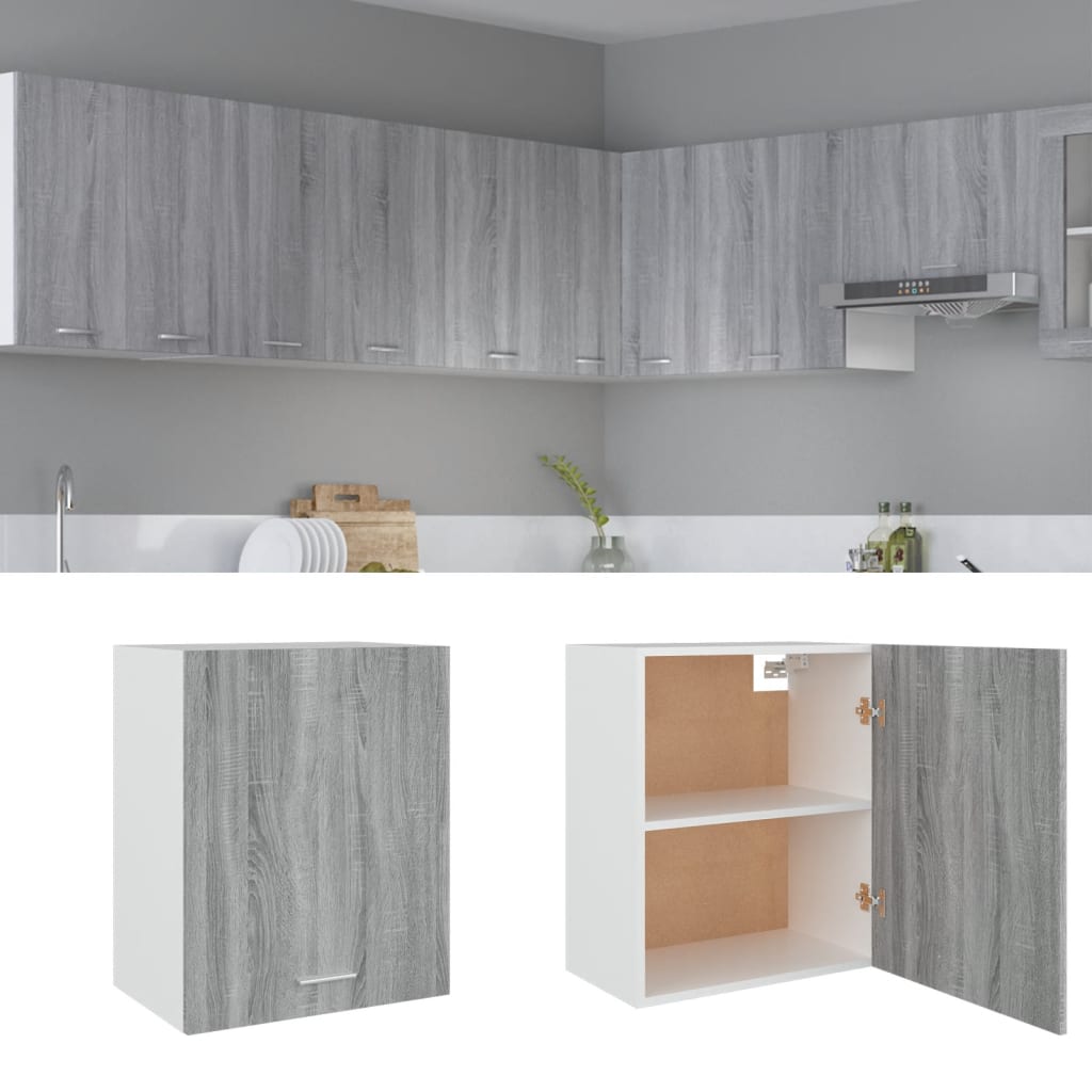 foto del prodotto mobile pensile grigio sonoma 50x31x60 cm in legno multistrato cod mxl 76262