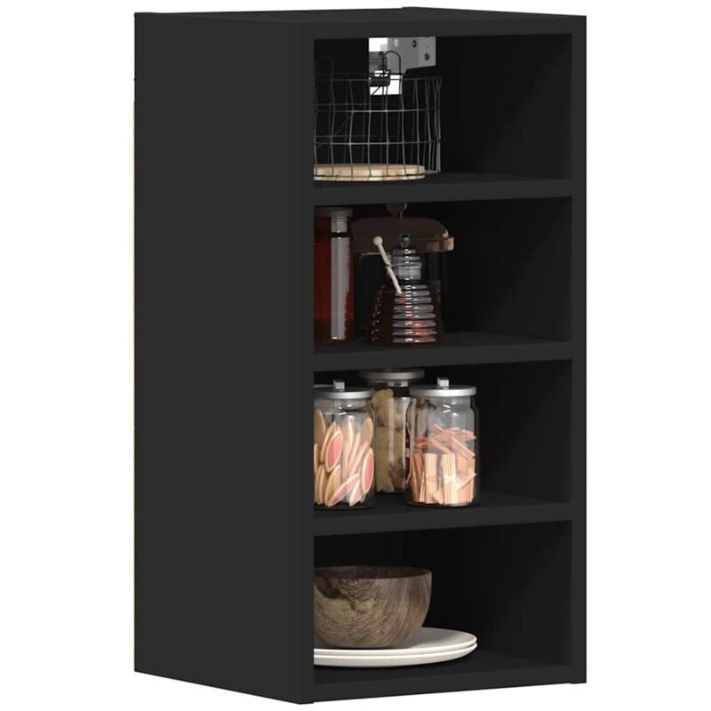 foto del prodotto mobile pensile riga nero 30x29,5x60 cm in legno multistrato vidaxl