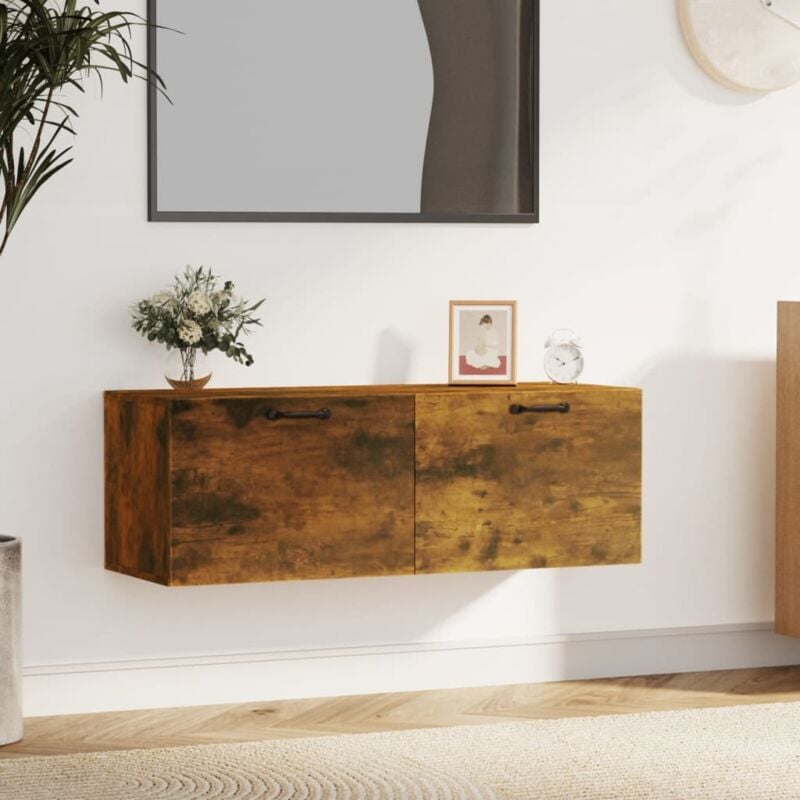 foto del prodotto mobile pensile rovere fumo 100x36,5x35 cm legno multistrato
