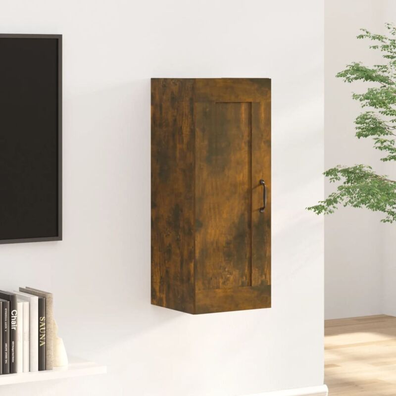 foto del prodotto mobile pensile rovere fumo 35x34x90 cm in legno multistrato vidaxl