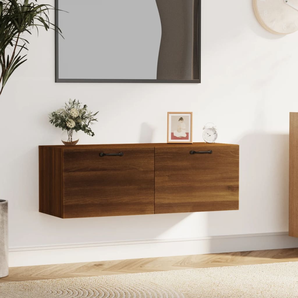 foto del prodotto mobile pensile rovere marrone 100x36,5x35 cm legno multistrato