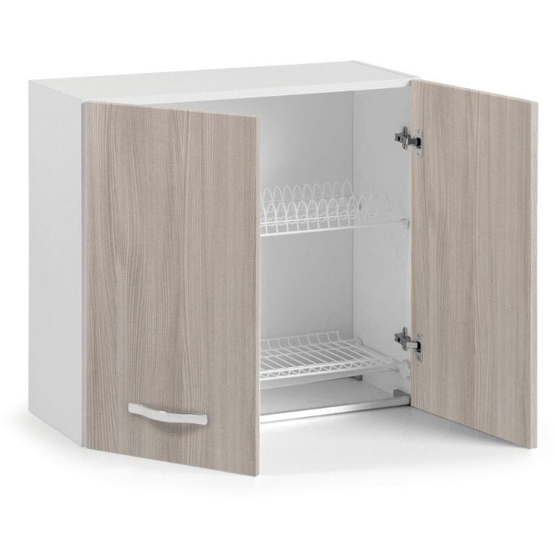 foto del prodotto mobile pensile scolapiatti componibile per cucina olmo cm 80x32xh 72 con 2 ante