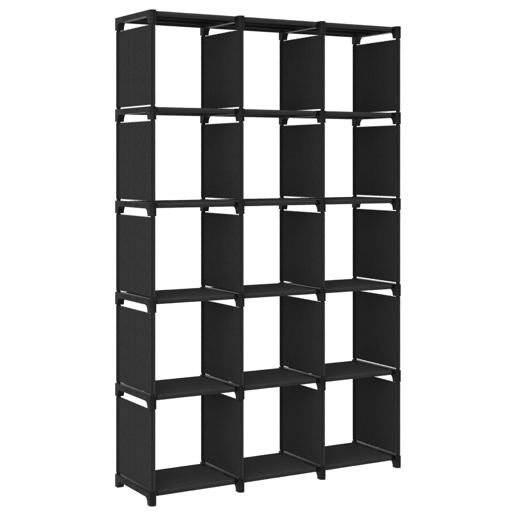 foto del prodotto mobile per 15 scatole a cubo nero 103x30x175,5 cm in tessuto vidaxl