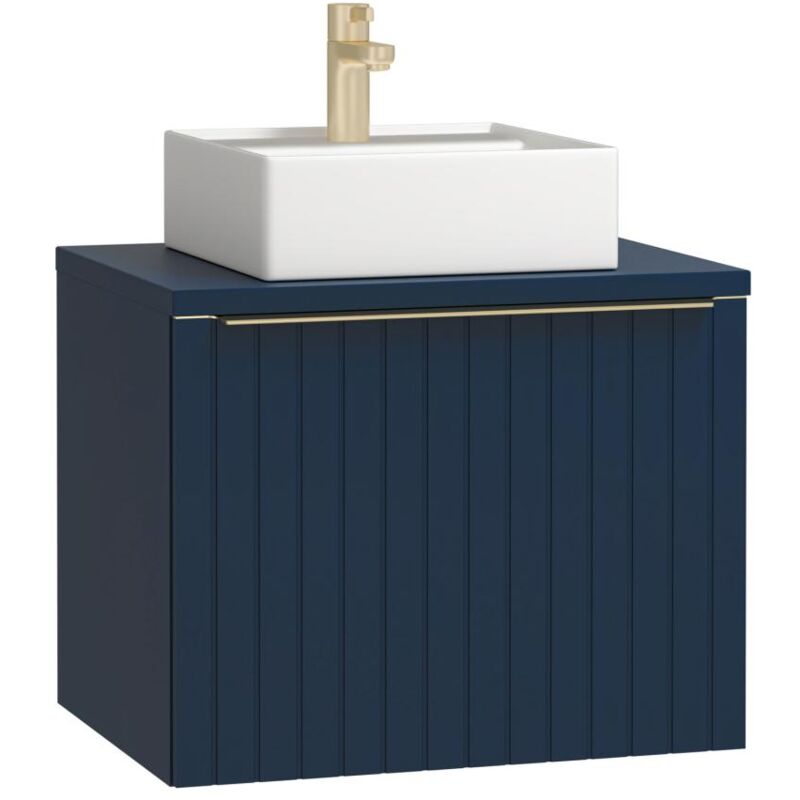 foto del prodotto mobile per bagno sospeso lavabo singolo scanalato 60 cm blu josepha