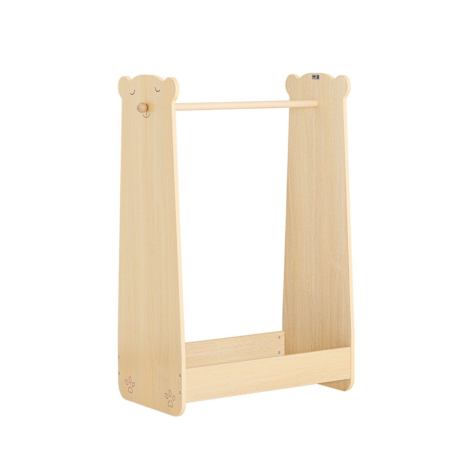 foto del prodotto mobile per bambini con appendiabiti, giardaroba per bambini con scatole, armadio per bambini marrone 71x40x110cm kmb102 n