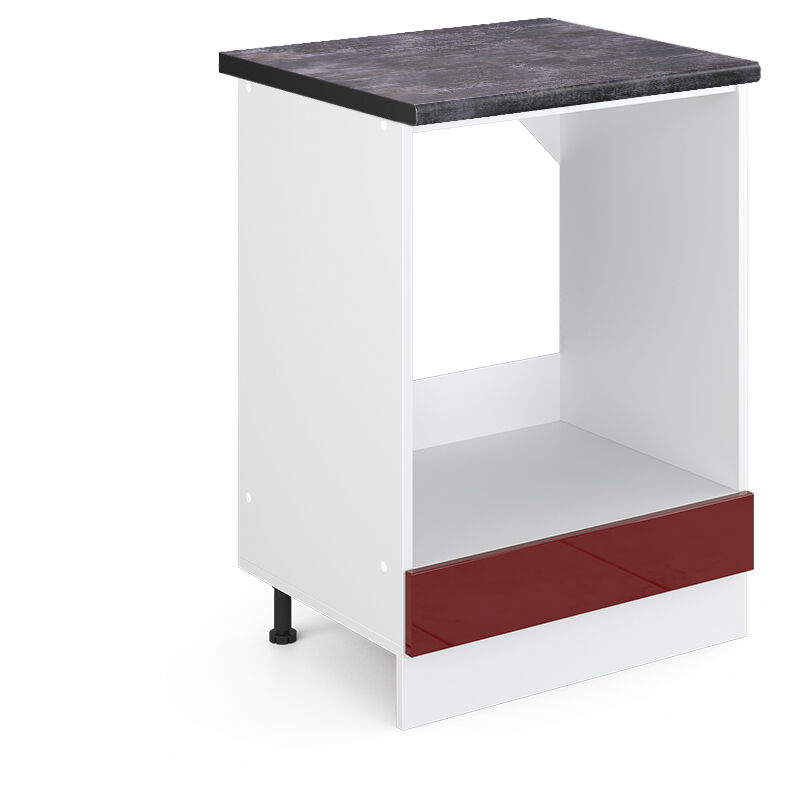 foto del prodotto mobile per forno da incasso r line, rosso bordeaux lucido, 60 cm , pl antracite, vicco