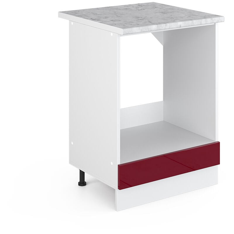 foto del prodotto mobile per forno da incasso r line, rosso bordeaux lucido, 60 cm , pl marmo, vicco