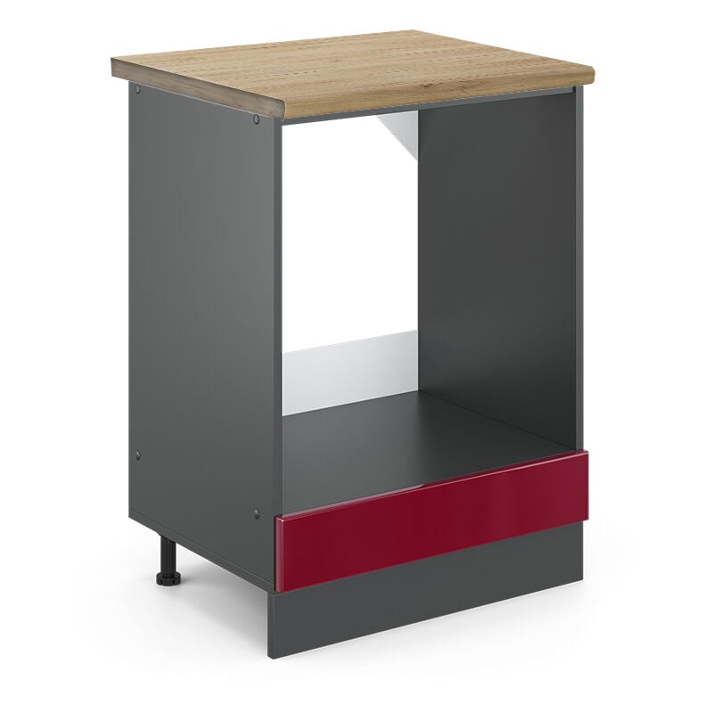 foto del prodotto mobile per forno da incasso r line, rosso bordeaux lucido, 60 cm , pl rovere vicco