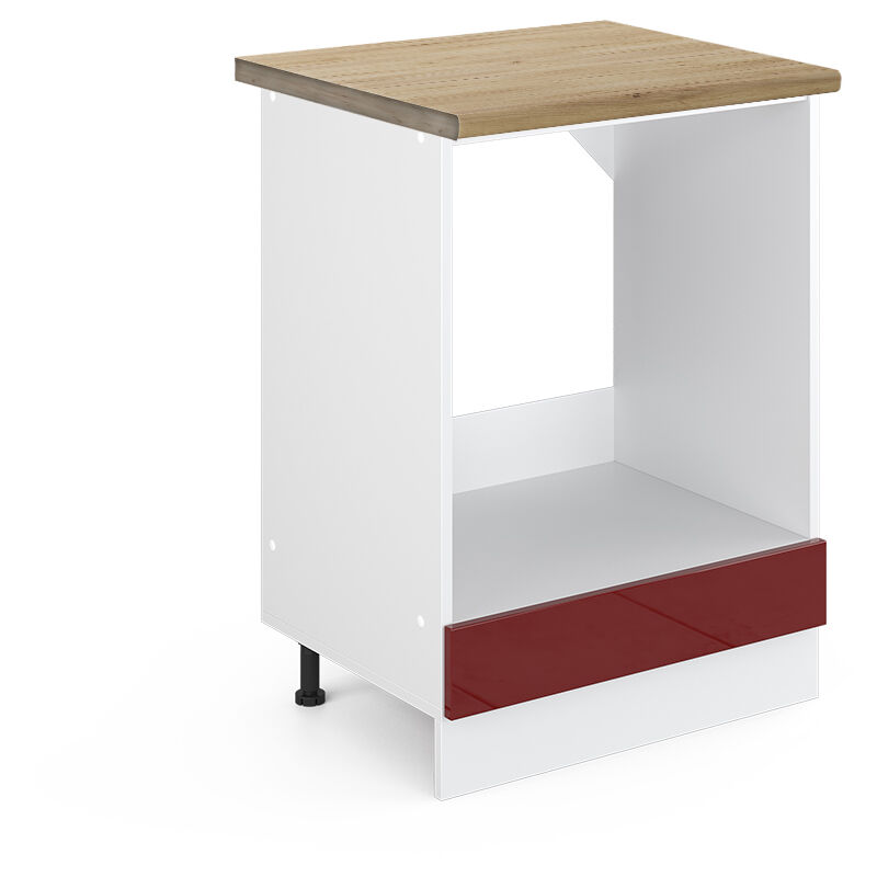 foto del prodotto mobile per forno da incasso r line, rosso bordeaux lucido, 60 cm , pl rovere vicco