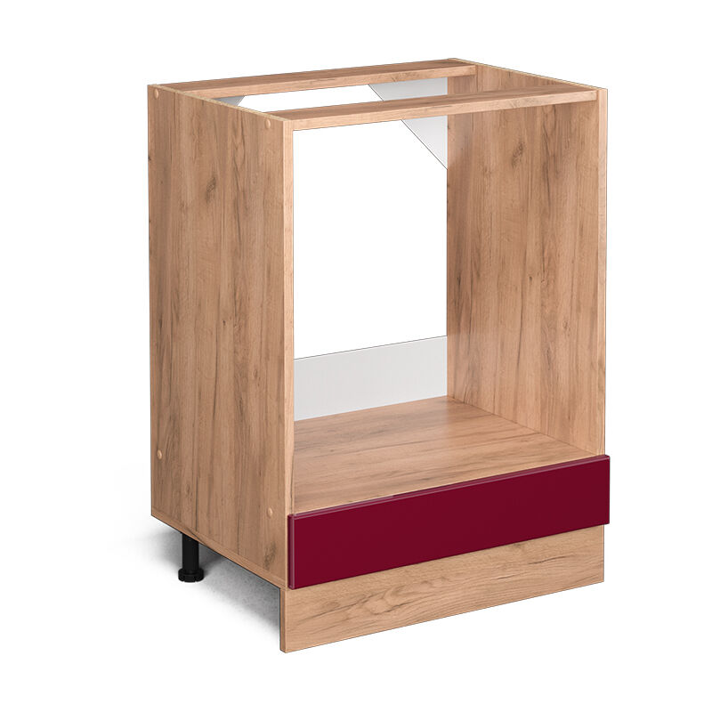 foto del prodotto mobile per forno da incasso r line, rosso bordeaux lucido, 60 cm senza piano di lavoro vicco