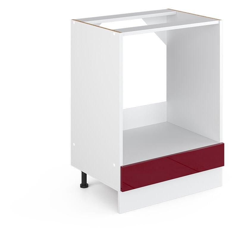 foto del prodotto mobile per forno da incasso r line, rosso bordeaux lucido, 60 cm senza piano di lavoro vicco