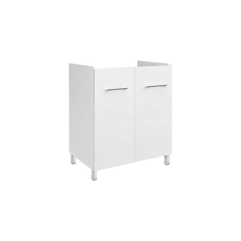 foto del prodotto mobile per lavatoio in ceramica 60x50 cm due ante bianco
