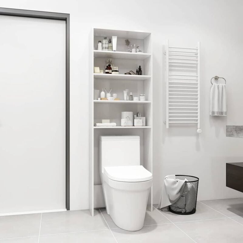 foto del prodotto mobile per lavatrice bianco lucido 64x24x190 cm vidaxl