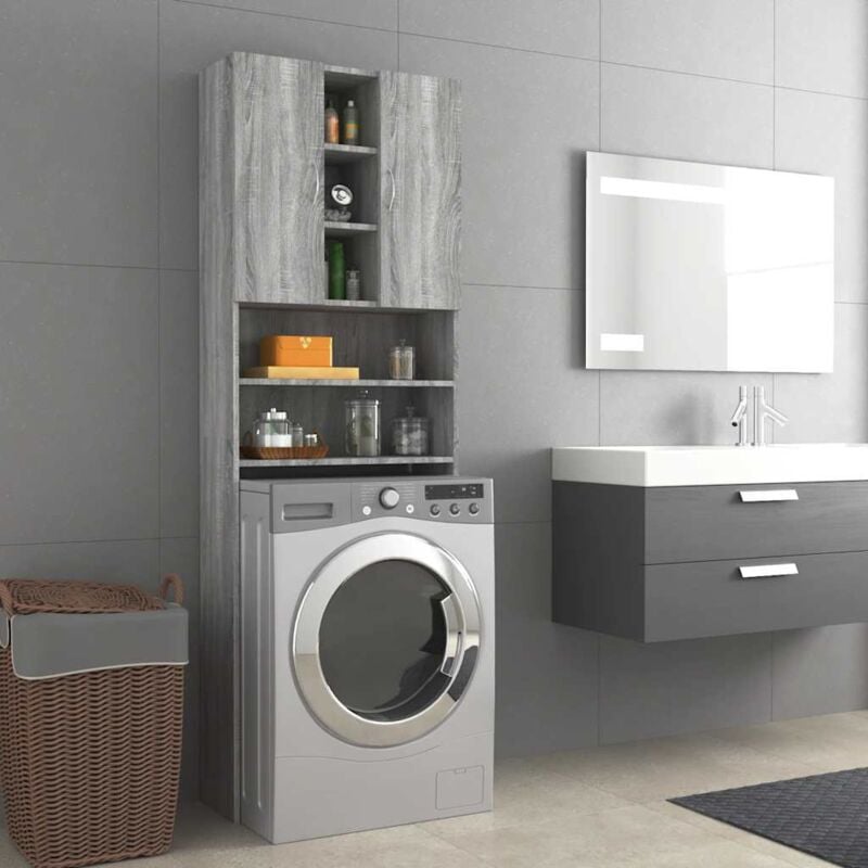 foto del prodotto mobile per lavatrice grigio sonoma 64x25,5x190 cm vidaxl