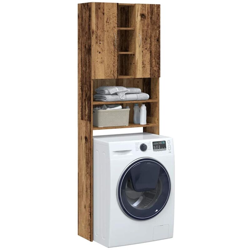 foto del prodotto mobile per lavatrice legno antico 64x25,5x190 cm vidaxl
