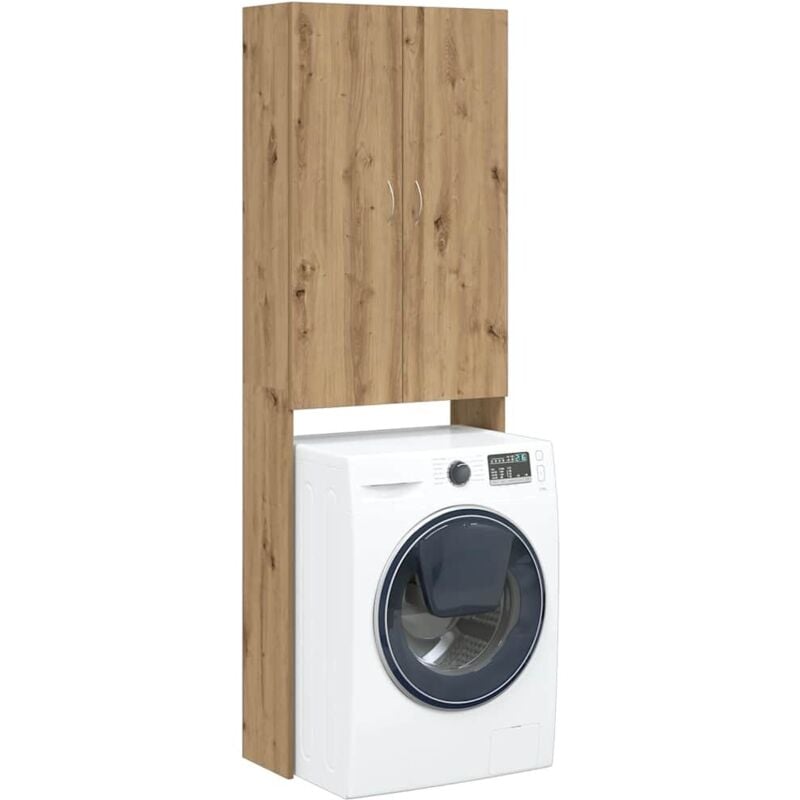 foto del prodotto mobile per lavatrice rovere artigianale 64x25,5x190 cm