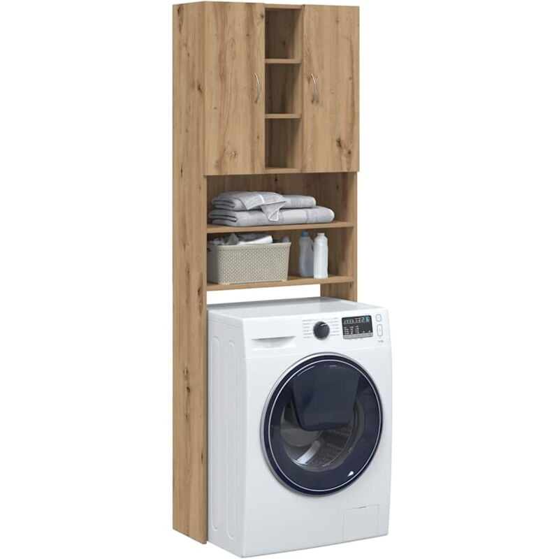 foto del prodotto mobile per lavatrice rovere artigianale 64x25,5x190 cm vidaxl