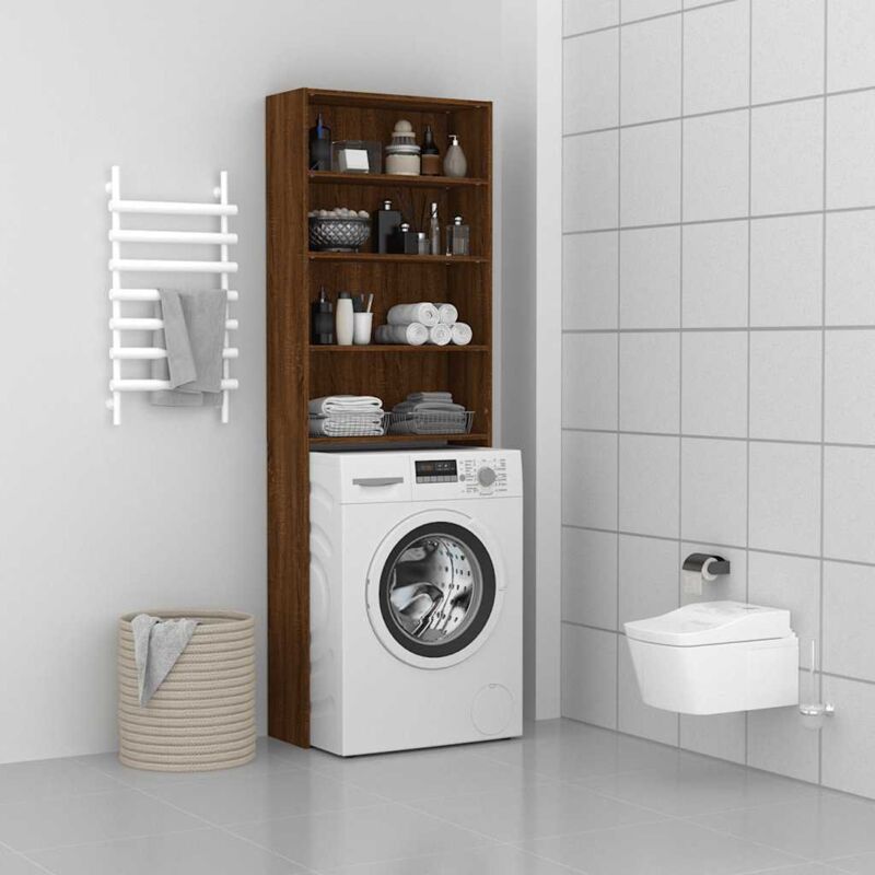 foto del prodotto mobile per lavatrice rovere marrone 64x24x190 cm vidaxl