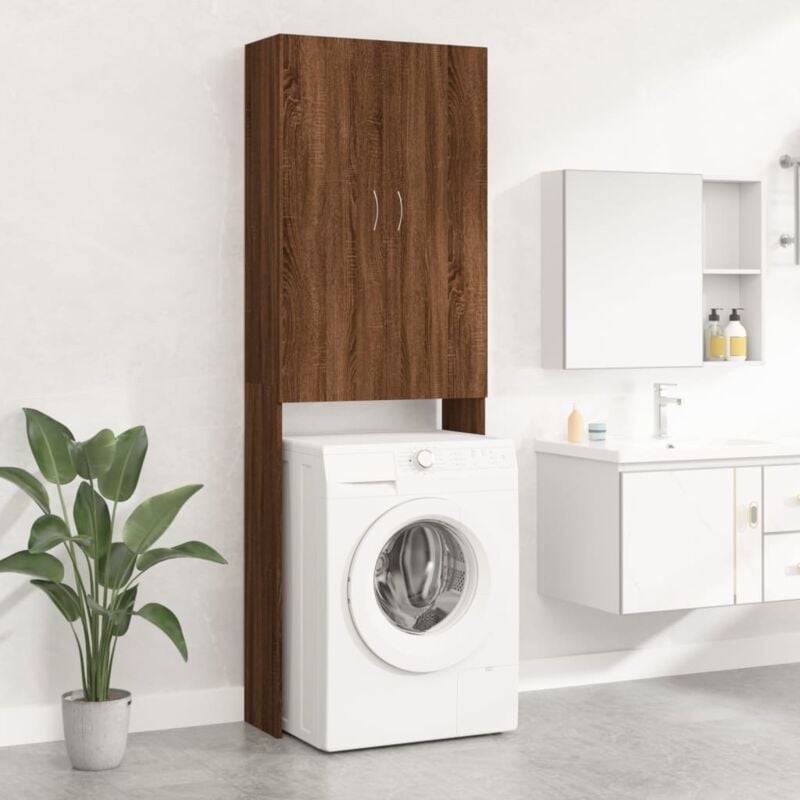 foto del prodotto mobile per lavatrice rovere marrone 64x25,5x190 cm vidaxl